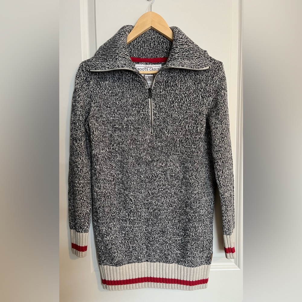 Roots Cabin Salt and Pepper 1/4 Zip Size Small